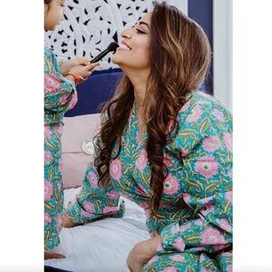 PajamaSutra Firoza Dressing Robe in Block Print Floral